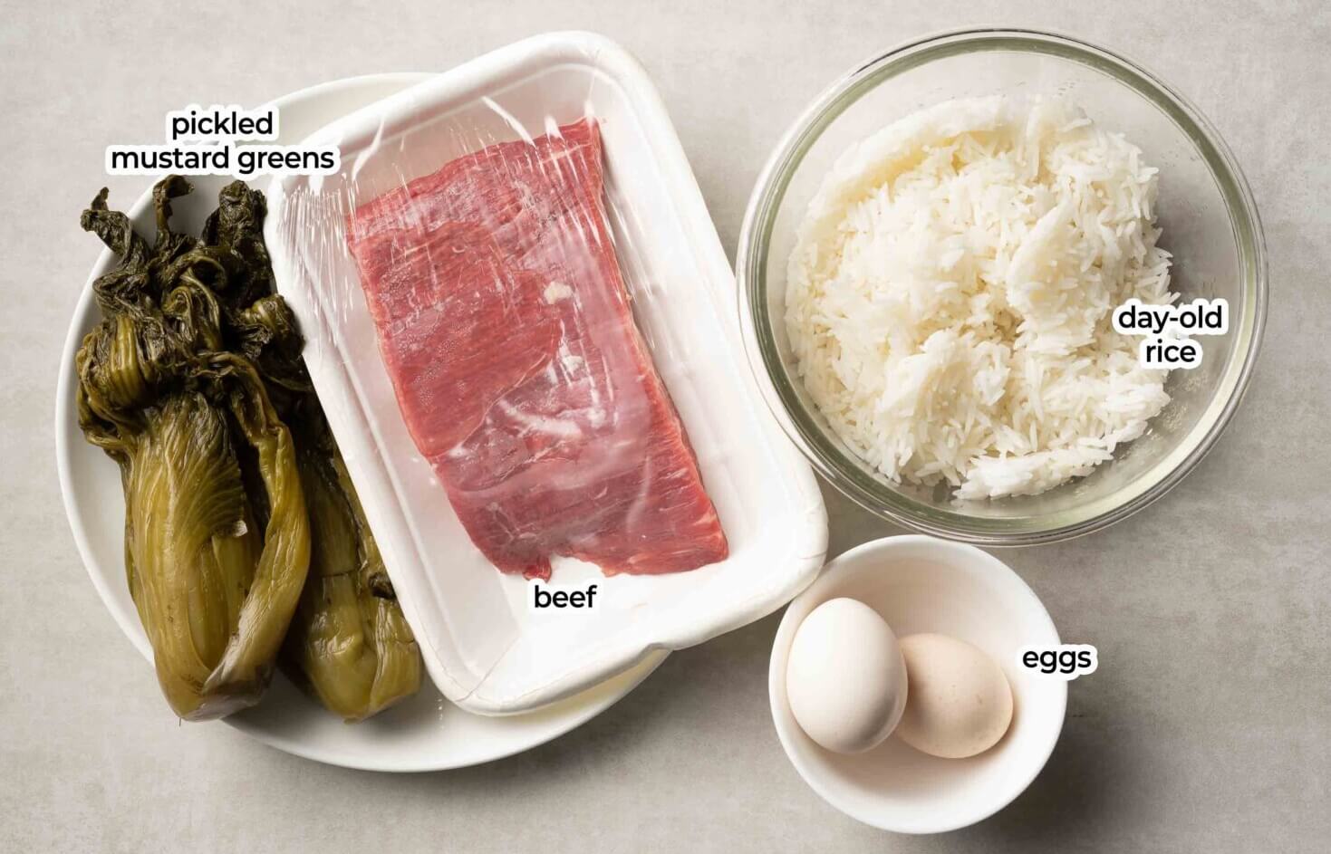 (Cơm Rang Dưa Bò) Beef Fried Rice Pickled Mustard Greens