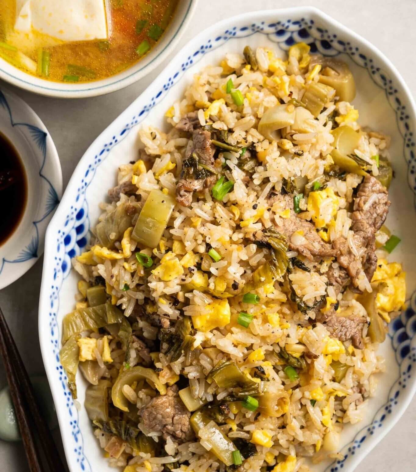 (Cơm Rang Dưa Bò) Beef Fried Rice Pickled Mustard Greens