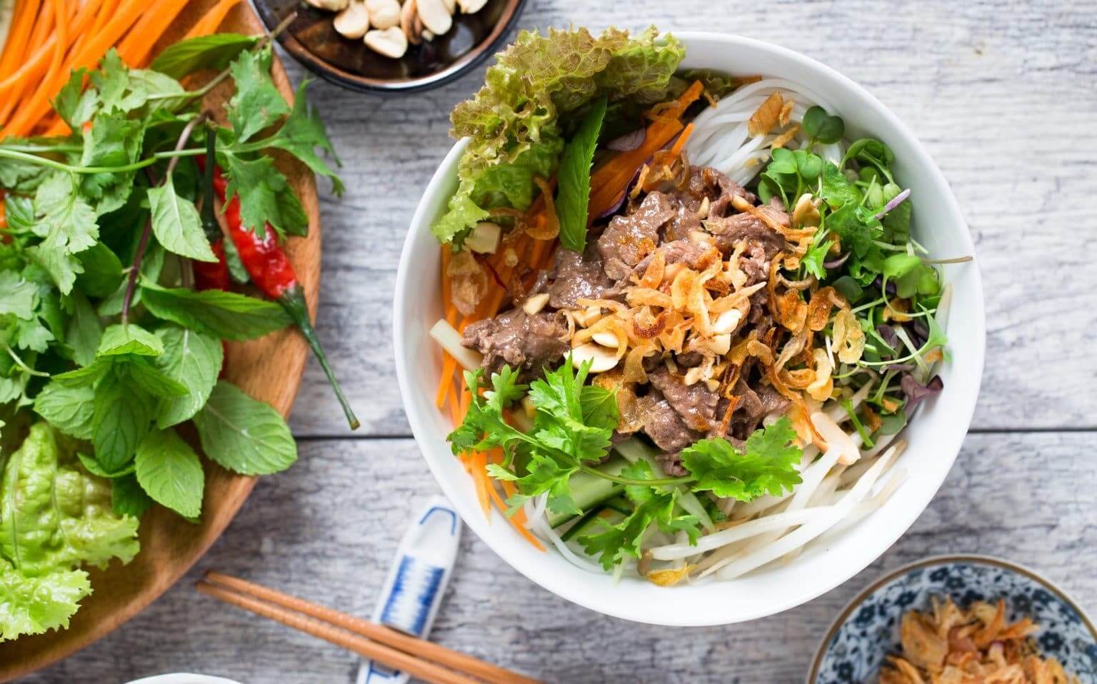 Bun Bo Xao Recipe- Vietnamese Beef Noodle Salad