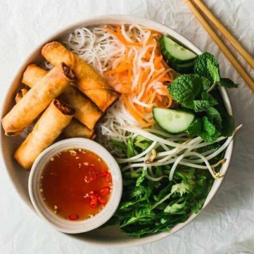 Bún Chả Giò Recipe Vermicelli Rice Noodles & Spring Rolls
