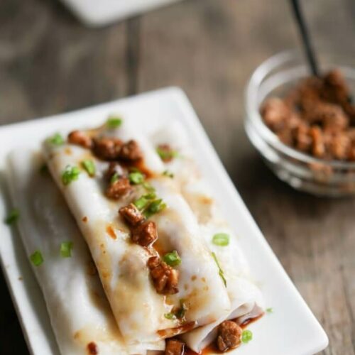 Chinese Cheung Fun Recipe (Steamed Rice Noodle Rolls)