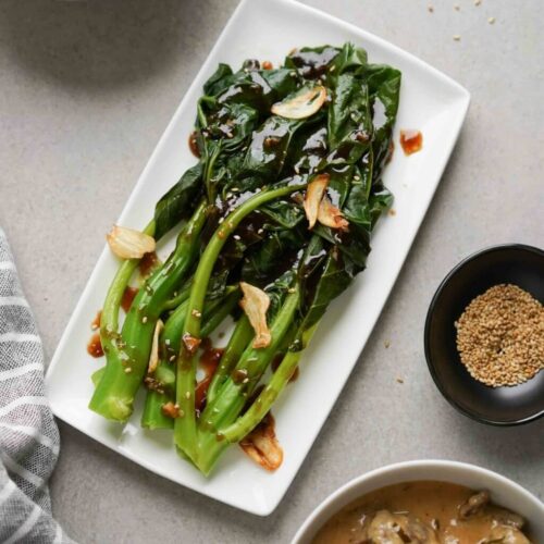 Simple Gai Lan Recipe (Chinese Broccoli with Oyster Sauce)